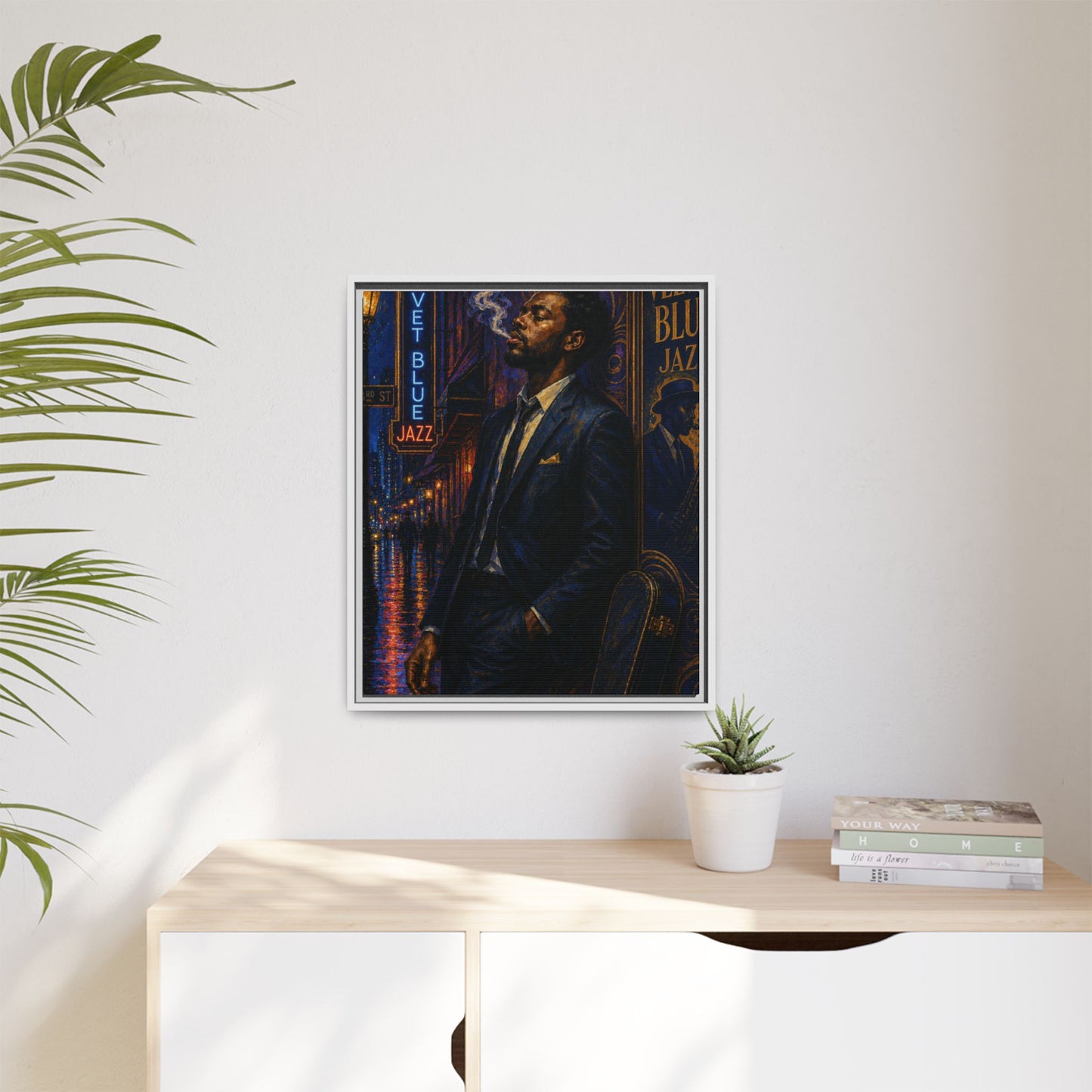 After the Gig Framed Retro Jazz Music Canvas Print