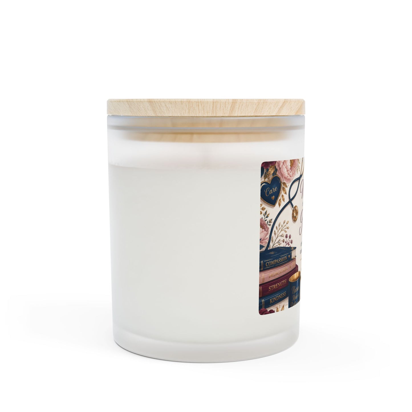 Nursing Is a Work of Heart Frosted Glass Candle — 11oz Gift for Nurses