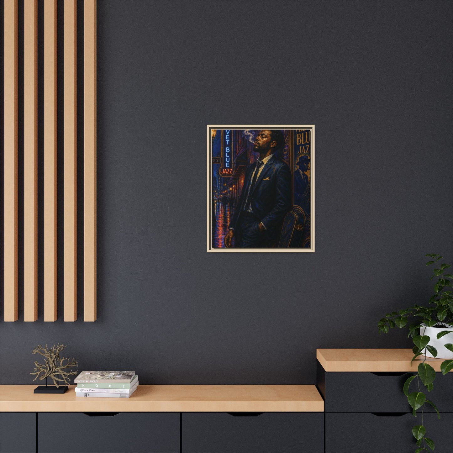 After the Gig Framed Retro Jazz Music Canvas Print