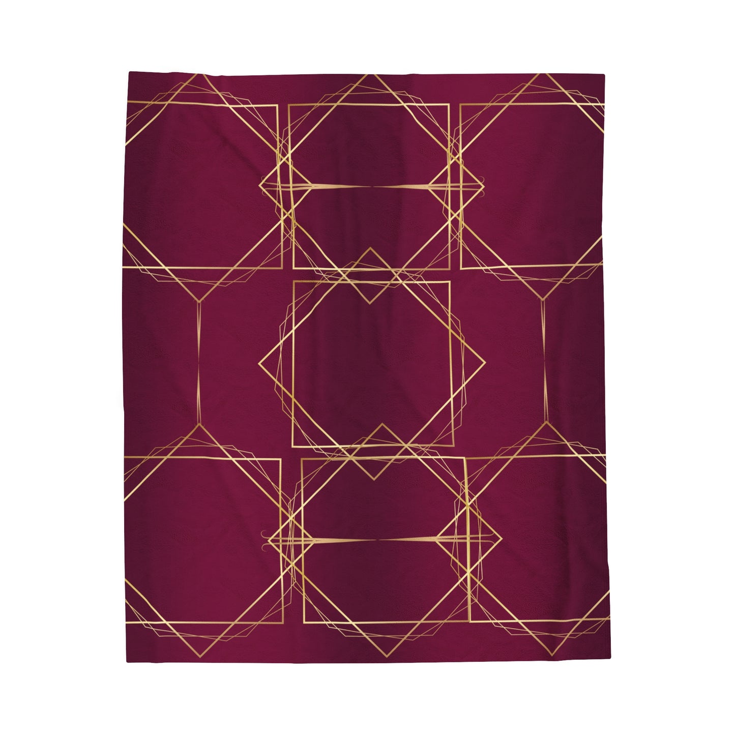 Gilded Elegance (Burgundy) Velveteen Plush Blanket