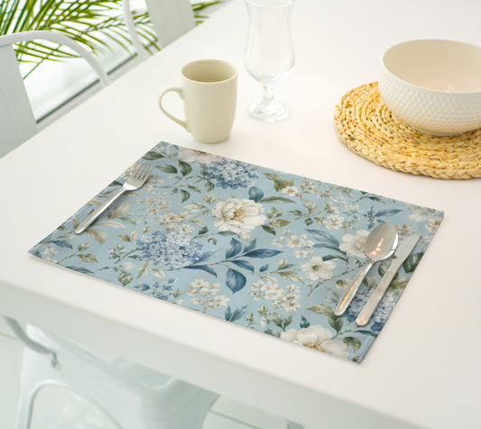 Blue Vintage Hydrangea & Peony Placemats