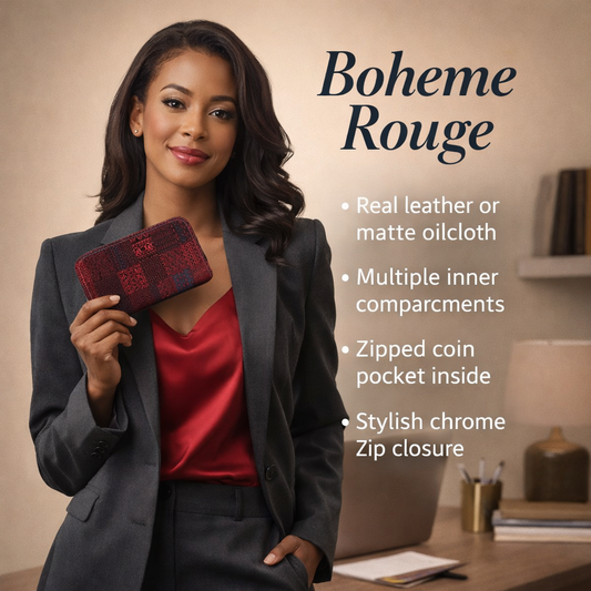 Boheme Rouge Leather Zip Wallet