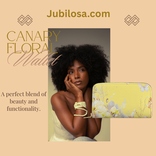 Canary Floral Leather Zip Wallet