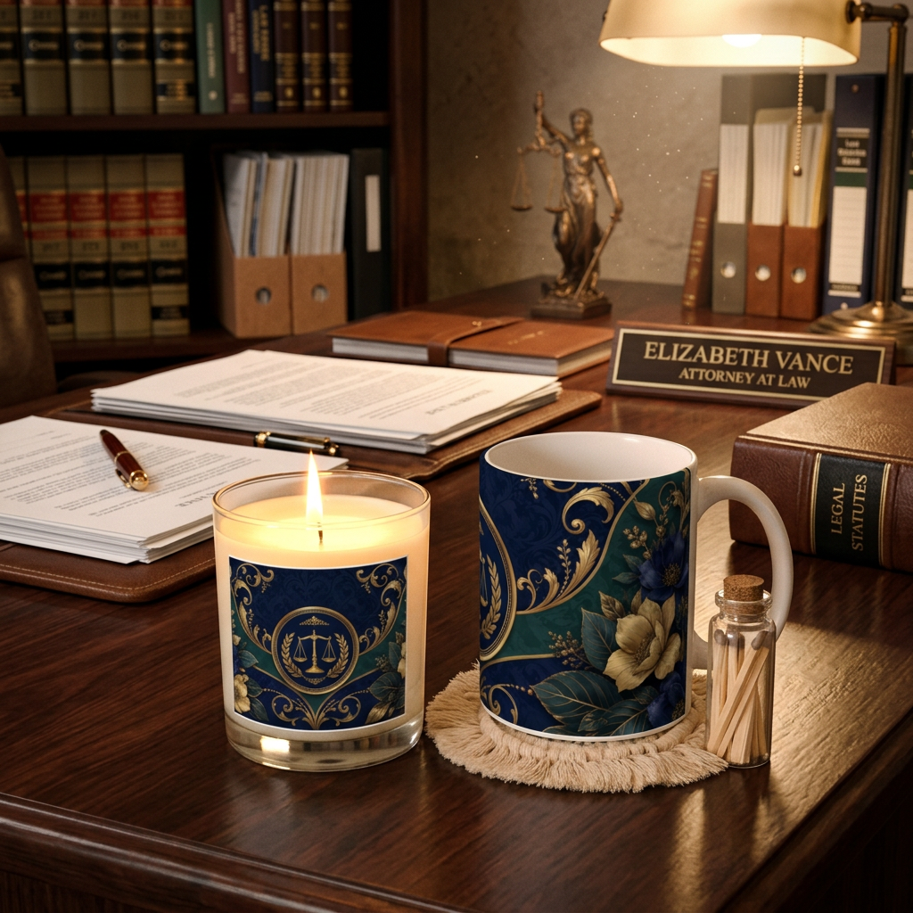 Attorney 11oz Clear Candle & Mug Gift Set