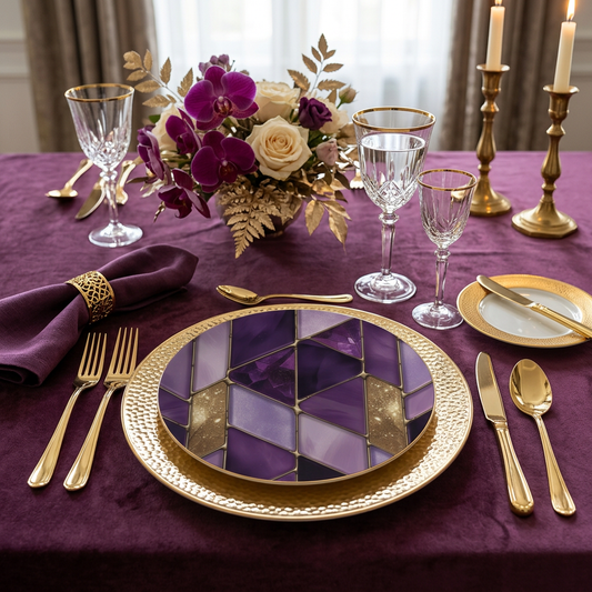 Amethyst Mosaic China Plates