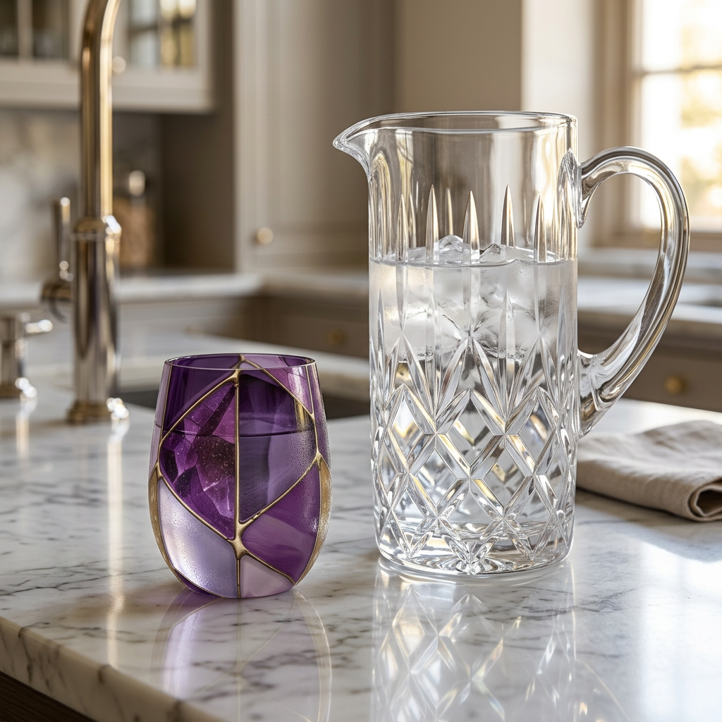 Amethyst Mosaic Water Glass