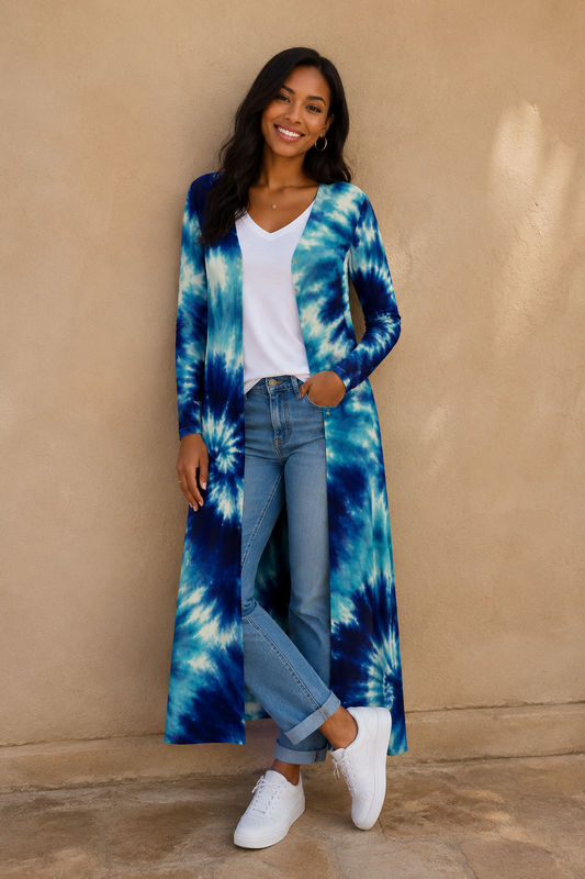 Blue/Aqua Flow Ladies Cardigan