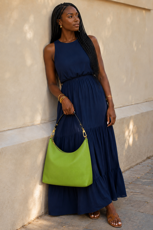 Chartreuse Square Hobo Bag
