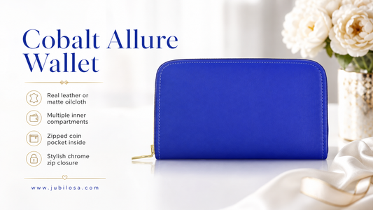 Cobalt Blue Leather Zip Wallet