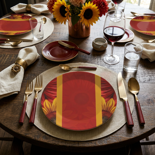 Crimson Gold Party Plates