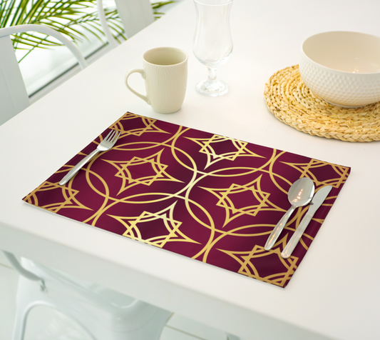 Gilded Geometric - Burgundy & Gold Placemats