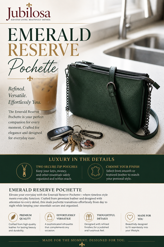 Emerald Reserve Pochette Double Zip Bag