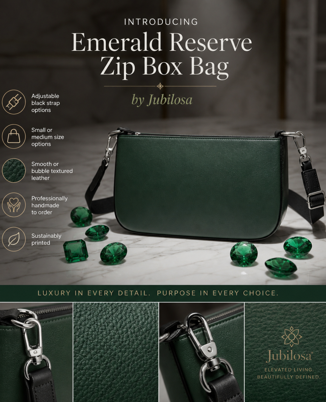 Emerald Reserve Zip Box Bag