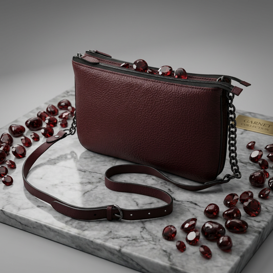 Garnet Noir Pochette Double Zip Bag