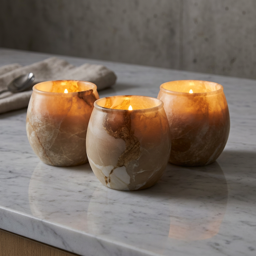 Golden Mirage Glass Tealight Candle Holder