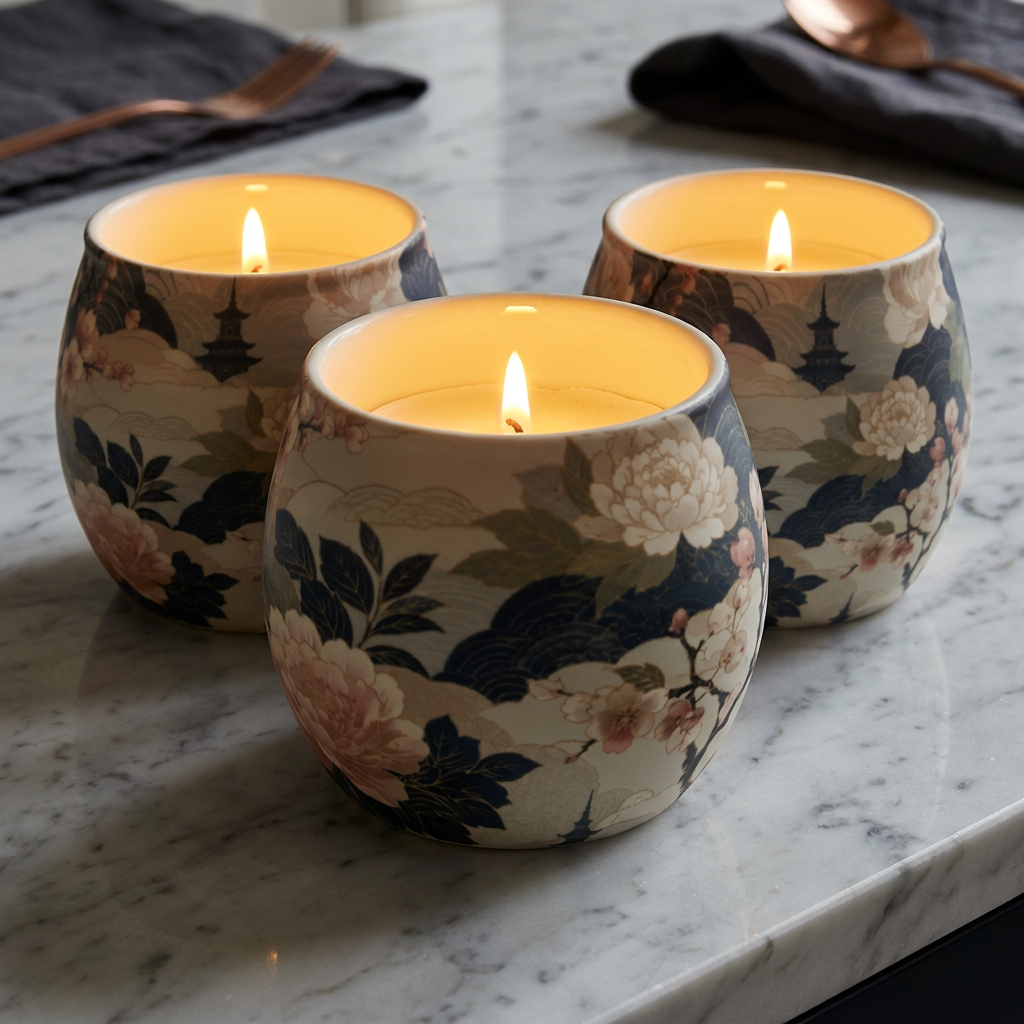 Kyoto Garden Glass Tealight Candle Holder