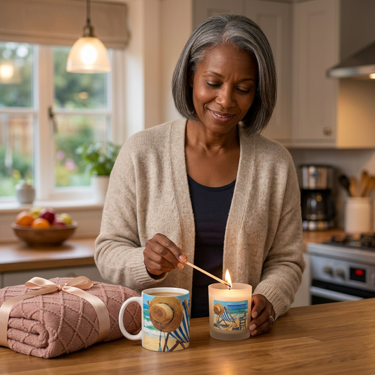 Adventure Awaits: Retirement 11oz Candle with Mug & Blanket Gift Set