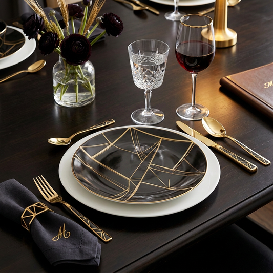 Obsidian Luxe China Plates