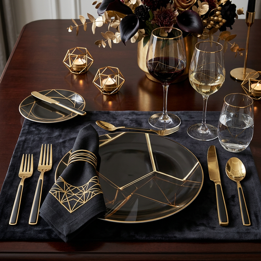 Obsidian Luxe Party Plates