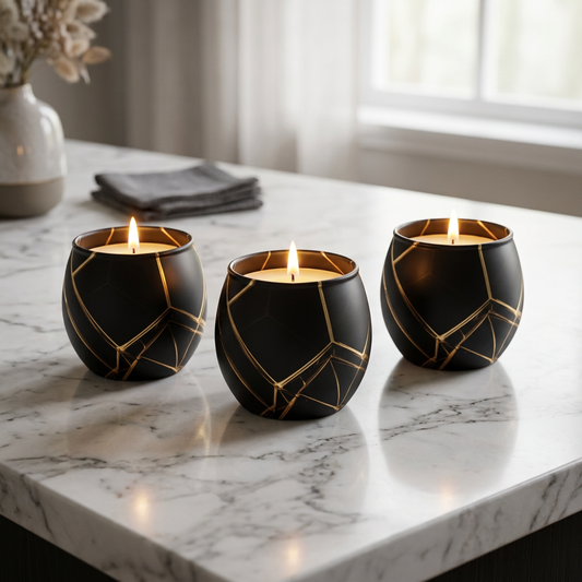 Obsidian Luxe Glass Tealight Candle Holder