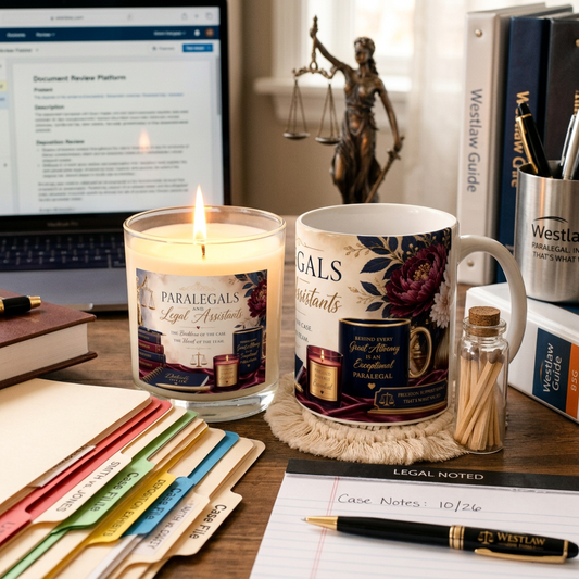 Attorney (Paralegal/Legal Assistant) 11oz Clear Candle & Mug Gift Set