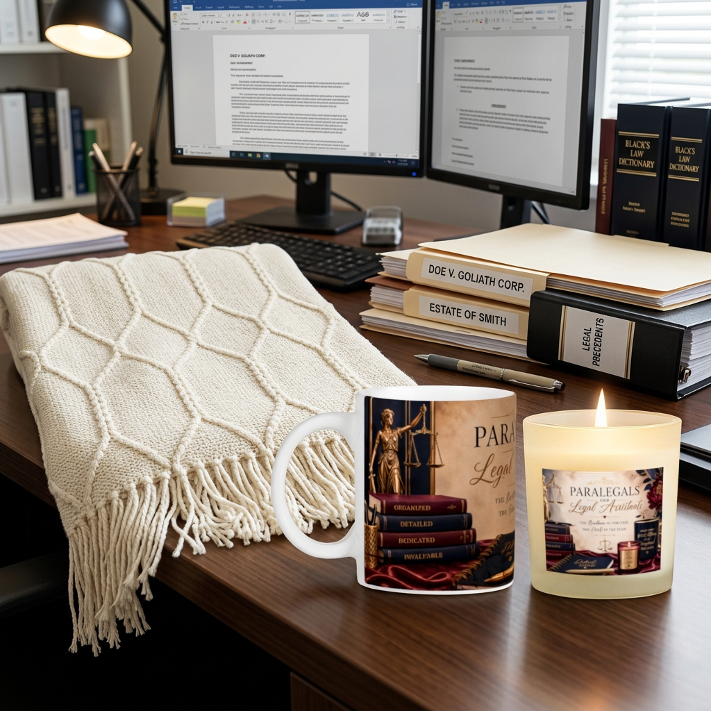 Attorney (Paralegal or Legal Asst.) 11oz Candle with Mug & Blanket Gift Set