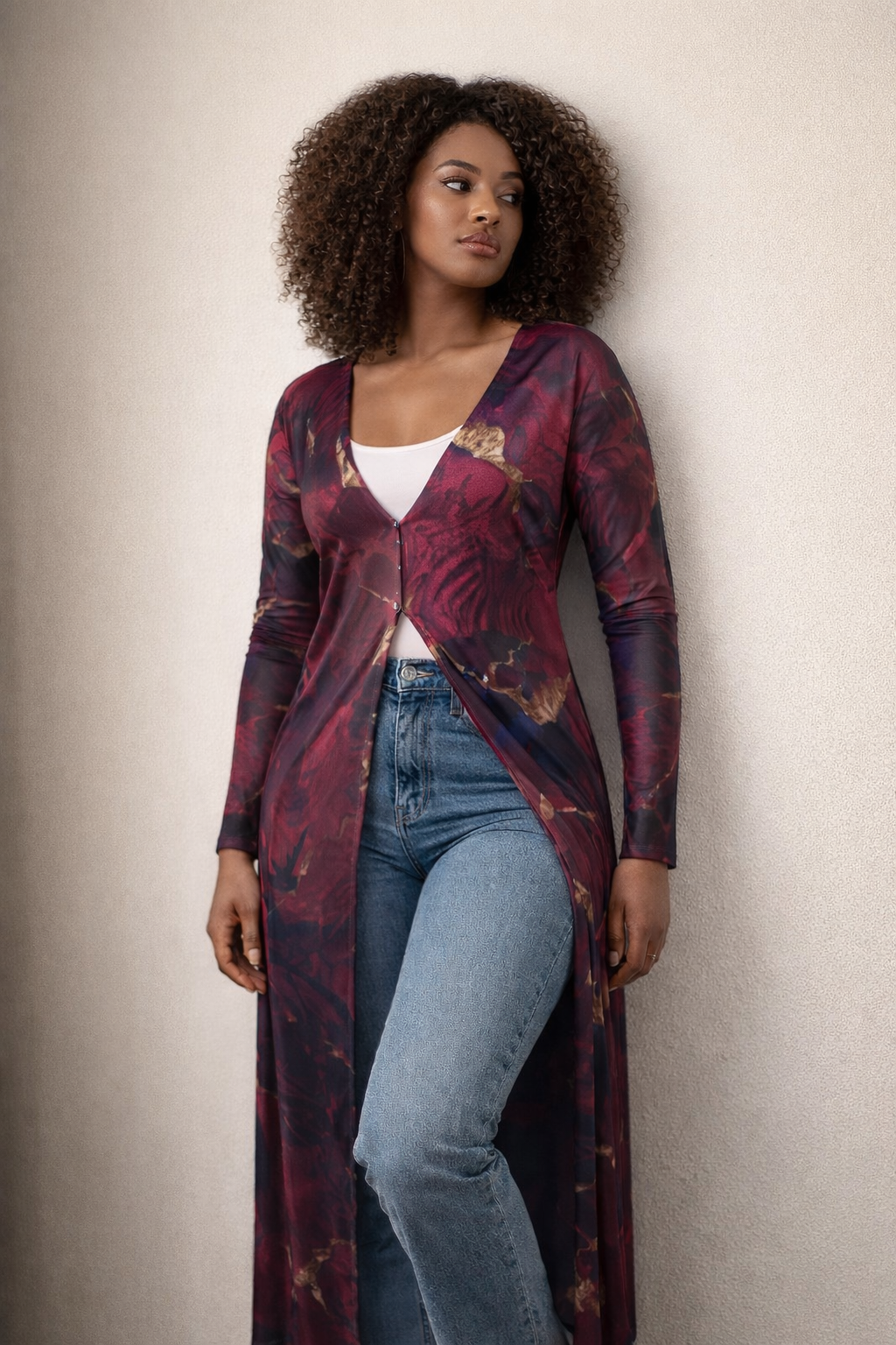 Raspberry Motion Ladies Cardigan