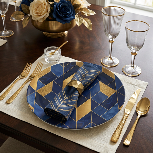 Sapphire Symmetry Party Plates