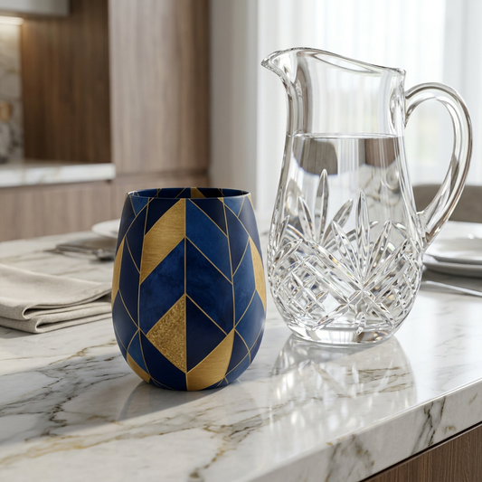 Sapphire Symmetry Water Glass