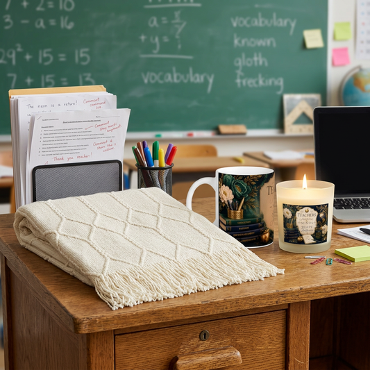 Teacher Appreciation 11oz Candle with Mug & Blanket Gift Set