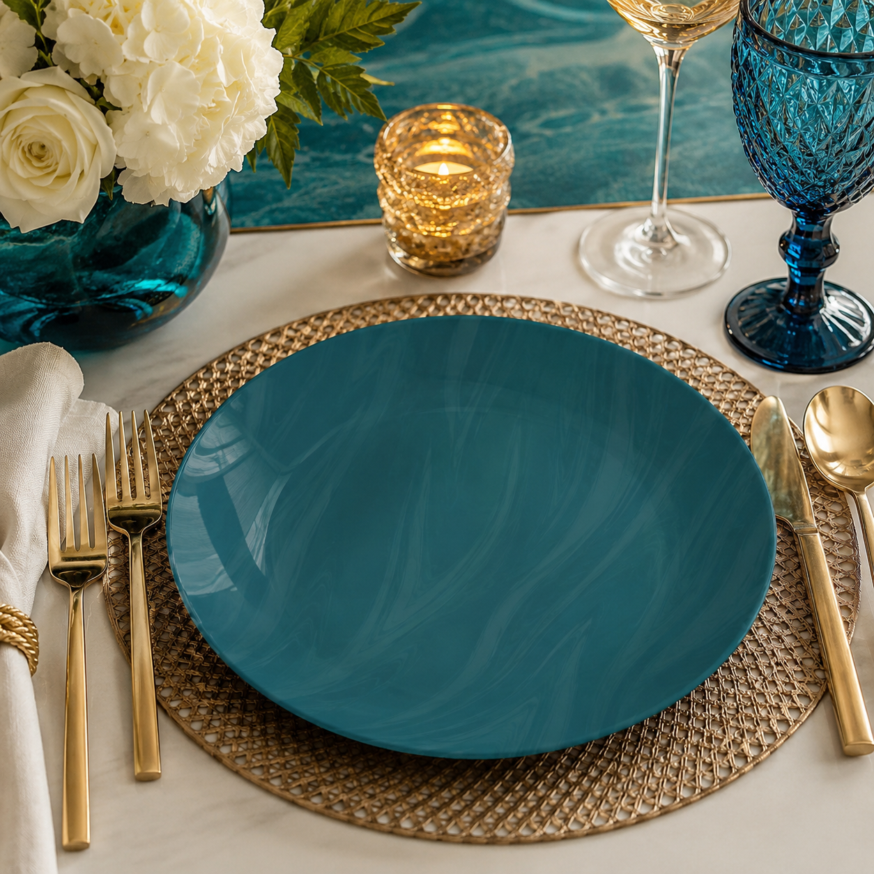 Teal Wave Party Plates